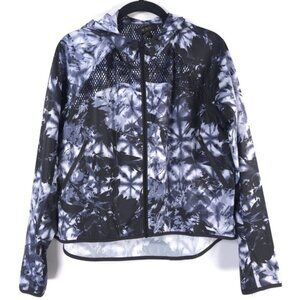 ALALA Full Zip Mesh Hooded Crop Relaxed Woven Poly Sport Jacket USA MADE‎ SMALL